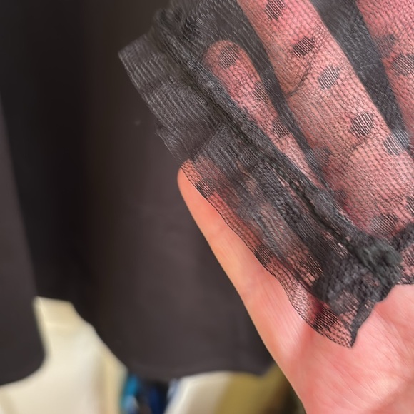 Love By Design Mixed Media Shift Dress with Mesh Dot Sleeves black NWT Size 4X - Picture 5 of 7